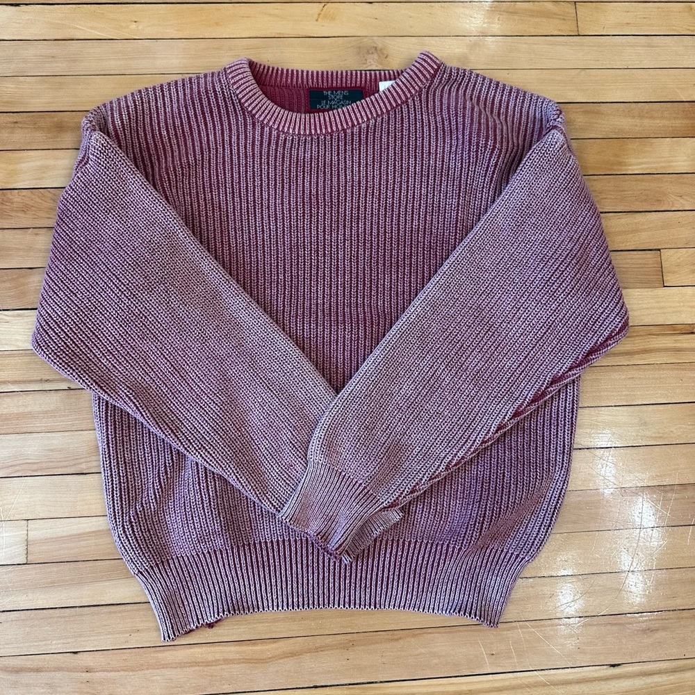 Ribbed Knit Sweater in Burgundy